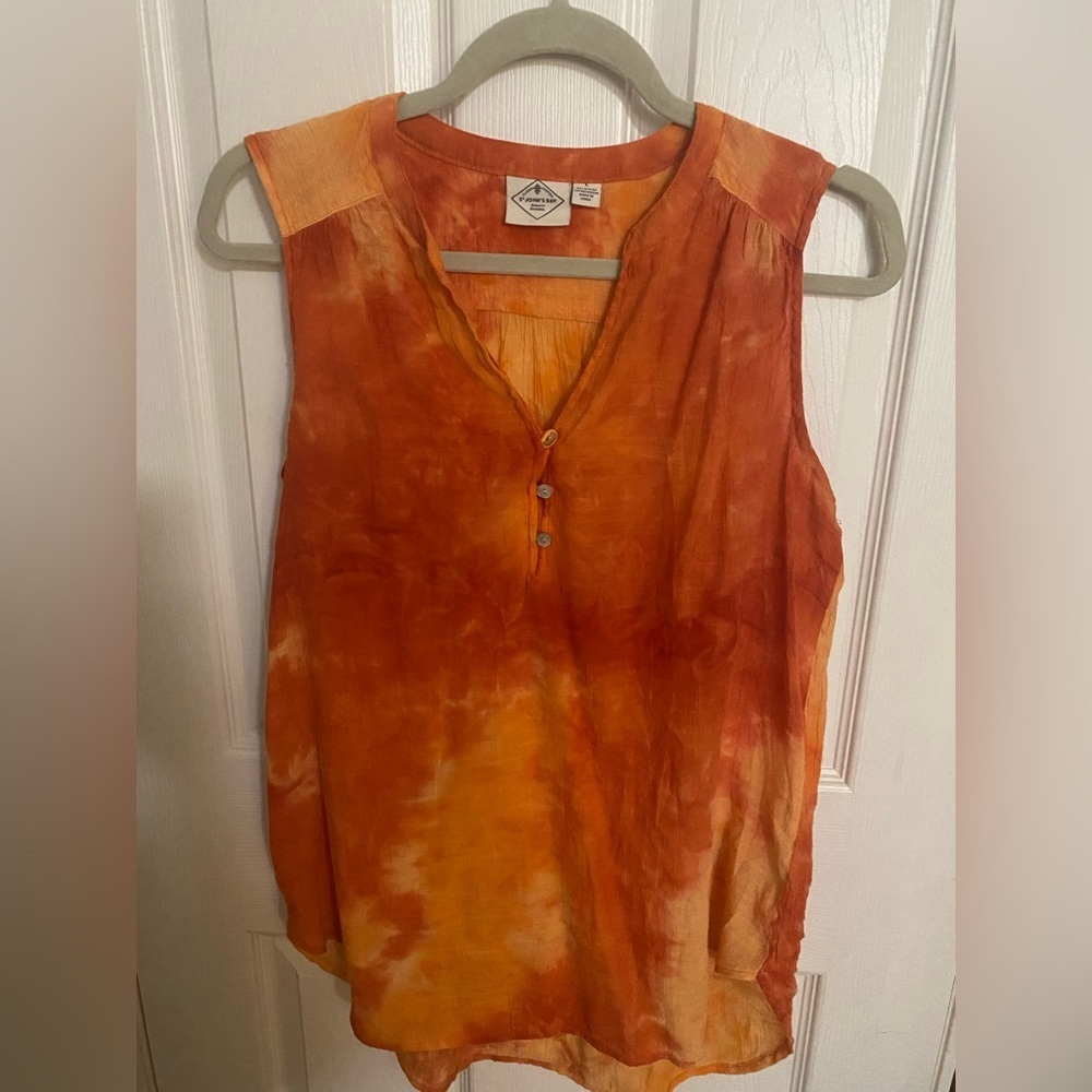Orange Tie-Dye Sleeveless Top by St Johns Bay